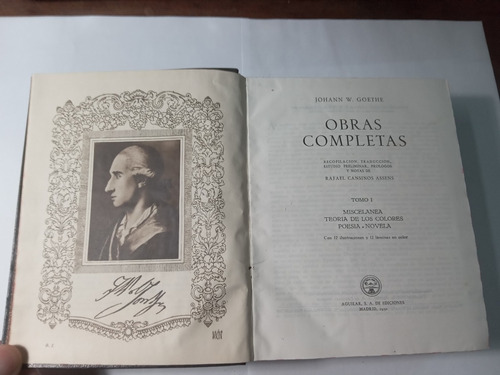 Libro Johann  W. Goethe   Obras Completas    Ed.aguilar