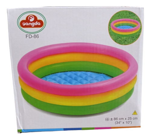 Piscina Inflable 3 Anillos Acolchada 86 Cm Ancho 25 Cm Alto