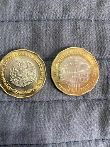Moneda De 20$ 500 Años De La Fundación De Veracruz