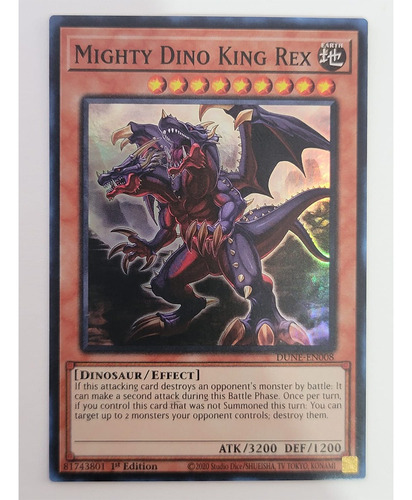 Yugioh Mighty Dino King Rex - Dune-en008 - Super Rare