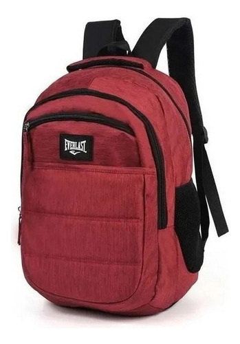 Mochila Urbana Deportiva Everlast Practica Cod 51260 Ellobo Color Bordó