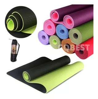 Tapete De Yoga Mat Tpe Estampado Com Bolsa Biodegradável 6mm