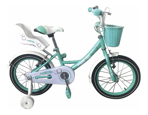 Bicicleta Aro 16 Niña Turquesa Power Bike