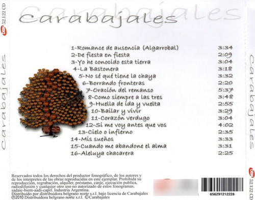 Carabajales.musha-peteco-cuti-kali-roberto. Cd Original