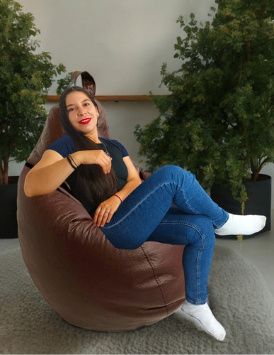 Sillón Puff Pera Premium Confortable Chocolate