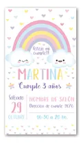 Comprar Tarjeta Invitación Cumpleaños Digital Arcoiris 2 Formatos