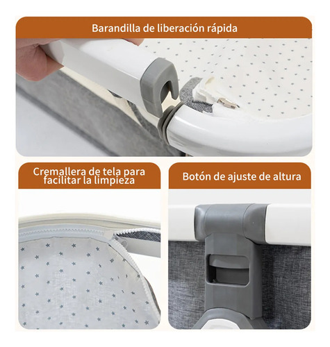 Ybb Cunas Para Bebés Plegable Multifuncional Con Colchón Color Gris Diseño De La Tela No