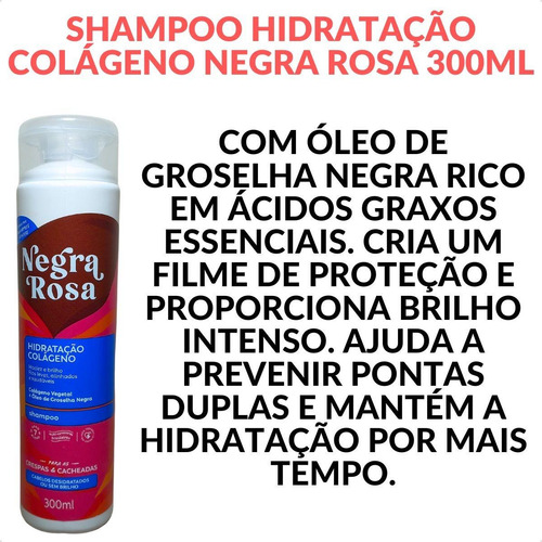 Shampoo Hidratacao Colágeno Negra Rosa 300ml Lançamento