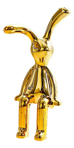 6 Escultura De Conejo Galvanizada, 4,4 Cm X 3 Cm X 8,7 Cm