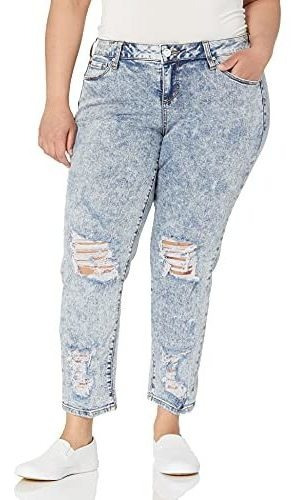 Slink Jeans Para Mujer Talla Grande Amelia Destroyed Boyfrie