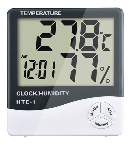 Hidrómetro Medidor De Temperatura Y Humedad Reloj Digital