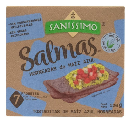 3 Pza Tostadas De Maíz Azul Salmas Horneadas 7 Paquetes De 3