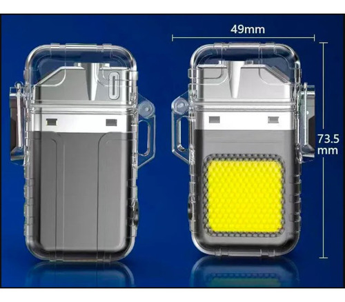 Mini Linterna Led Cob Recargable Con Encendedor Electrico Linterna Transparente Luz Blanco