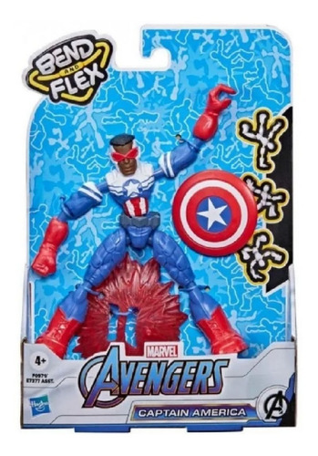 Muñeco Avengers Capitan America Falcon Bend And Flex Hasbro