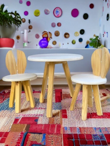 Combo Bunny Set De Dos Sillas Conejo Y Mesa Infantil