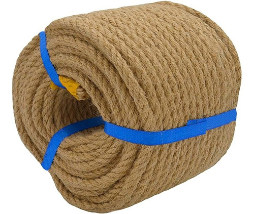 Cuerda De Yute Natural De Cáñamo Gruesa Resistente 26mmx30mt