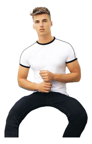 Imagen 2 de 9 de Remeras Entalladas De Importacion Slim Fit Hombre A12