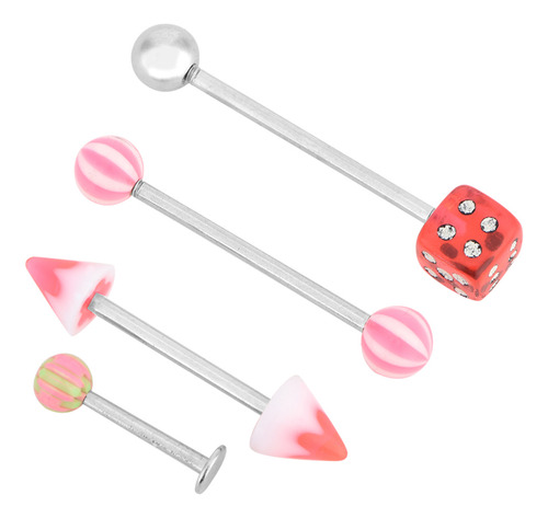 Piercing Jewelry, Juego De 110 Anillos Para Lengua, Nariz Y