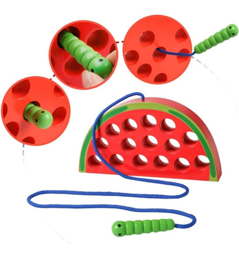 Imagen 3 de 7 de Juguete De Enhebrar Para Niños Juegos Didacticos Montessori