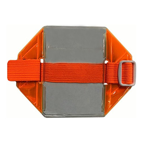 Porta Carnet, Credencial Brazalete Naranja Reflectante De Se