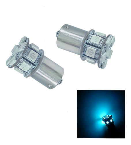 Pa 2 Bombillas Led 13smd 1156 Ba15s Azul Hielo 12 V Para Sen