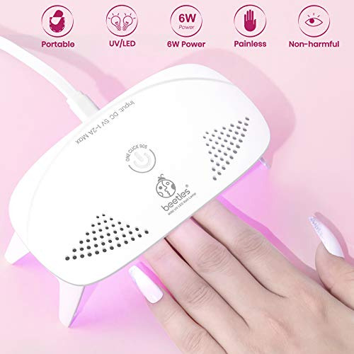 Lampara Uv Led Para Aplicacion De Uñas De Gel Portatil Mini Blanco