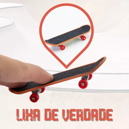 Skate Dedo Infantil Brinquedo Divertido Truck Metal Lixa Kit