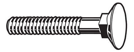 Grainger Approved U01036.037.0125 Plow Bolt, Fastener L  Ggw