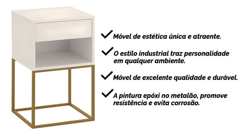 Cabeceira ripada casal queen king com 2 mesas de cab 1 gavt cor preto off white dourado lh móveis