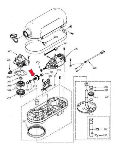 Imagem 3 de 7 de Engrenagem Do Motor Batedeira Kitchenaid Kec57 Original