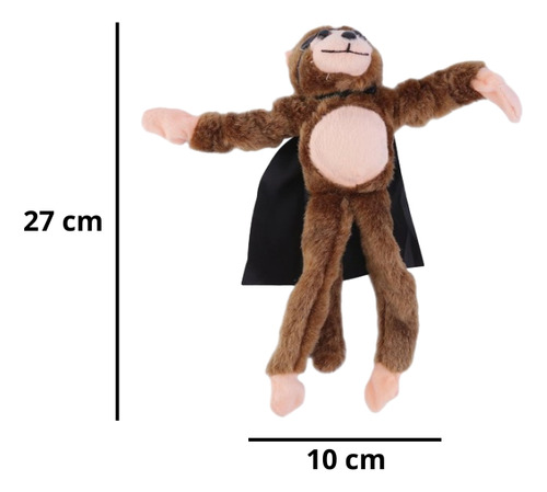 Brinquedo Macaco Voador Flying Monkey Pelúcia Divertido Marrom
