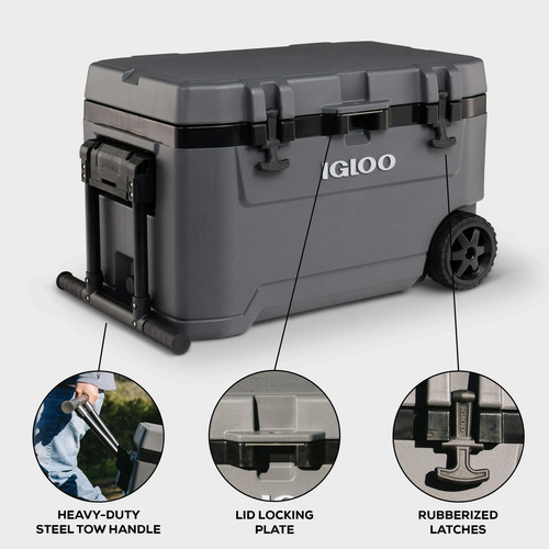 Hielera Igloo Overland 72 Qt Uso Rudo Con Llantas 109 Latas