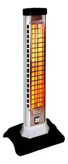 Estufa Eléctrica Vertical Cuarzo 2 Velas 1200w Calefactor Color Negro