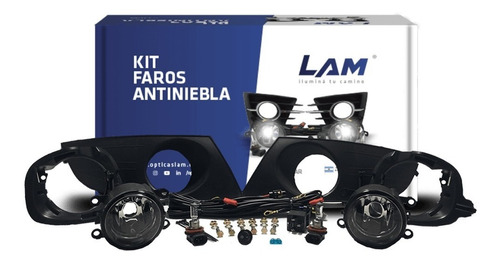 Kit Faros Auxiliares Renault Logan 10/13 Con Rejillas Y Sop.