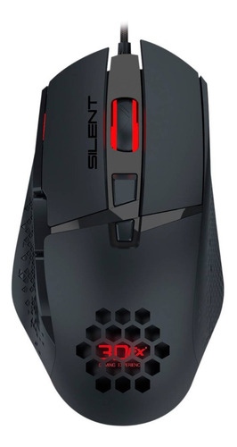 Mouse Gamer 3dfx Silent 9074 8 Botones 6400dpi Rgb Usb Negro