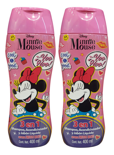 2 Shampoo Disney 3 En 1 Minnie Mouse 400ml