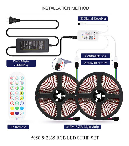Tira De Luces Led Resistentes Al Agua Para Exteriores 20m