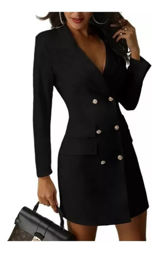 Chaqueta Blazer De Manga Larga Para Mujer, Vestido Sexy