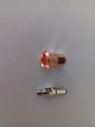 Imagem 2 de 4 de Kit 10 Eletrodo 10 Bico Corte Plasma Mod S45 Esab Lph 35/37
