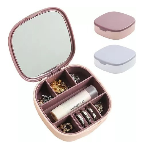 Joyero Portátil Mini Caja De Almacenamiento De Joyas- Rosa