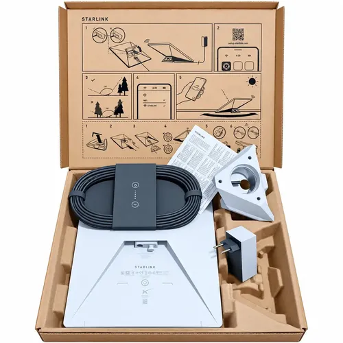 Antena Starlink Mini SpaceX Kit Internet Via Satélite Portátil Wi-Fi Integrado