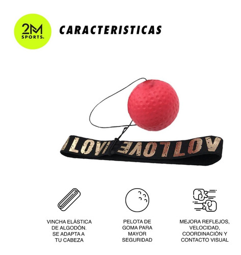 Imagen 2 de 8 de Vincha Reflejos Pelota Boxeo Entrenamiento Reflex Ball Box