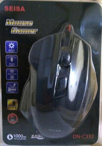 Mouse Gamer Retroiluminado Dn-c629 Seisa 6 Botones Fornite Color Negro