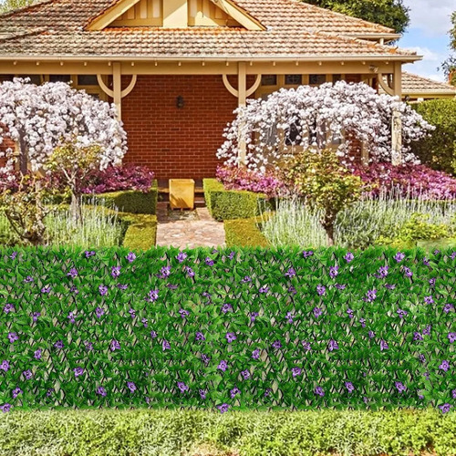 Hermosa Decoración De Valla Artificial Con Plantas Verdes