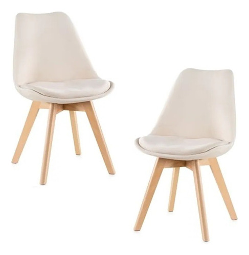 Set 4 Silla Comedor Tulip Acolchada Terciopelo Felpa Velvet