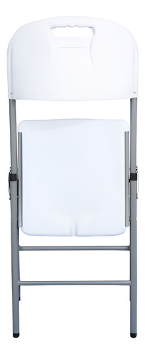 Set 1 Mesa Plegable 1.80 Mts Más 4 Sillas Plegables Jardin Blanco