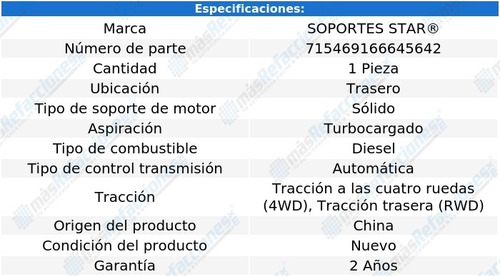 Soporte Motor Trasero Ram 3500 L6 6.7l Diesel Turbo 07-08