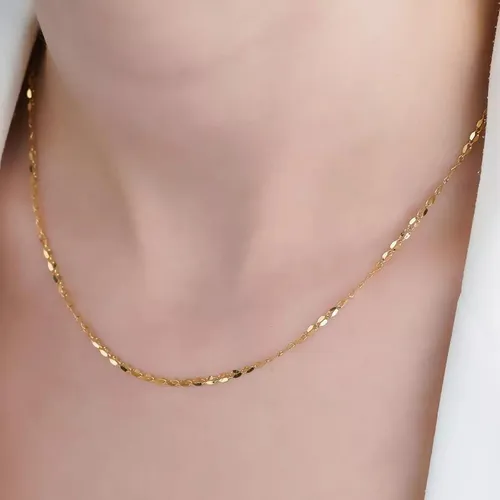 Cadena Grano De Cafe Oro 14 Kilates 50cm 1.5mm Italiano Color Dorado Romantika Joyas