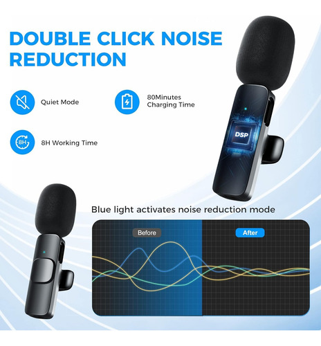 Micrófono Inalámbrico Para Celular,plug & Play,2pcs