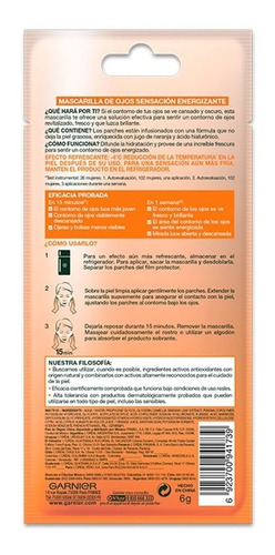 Mascarilla En Tela Ojos Anti Arrugas Hidra Bomb Garnier